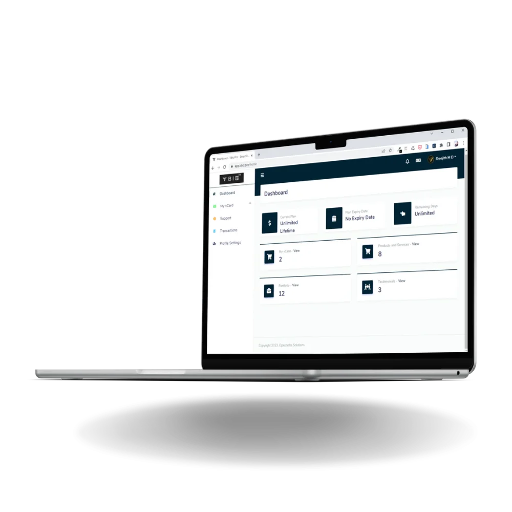 DashboardVbiz Vbiz Pro Smart Business Card